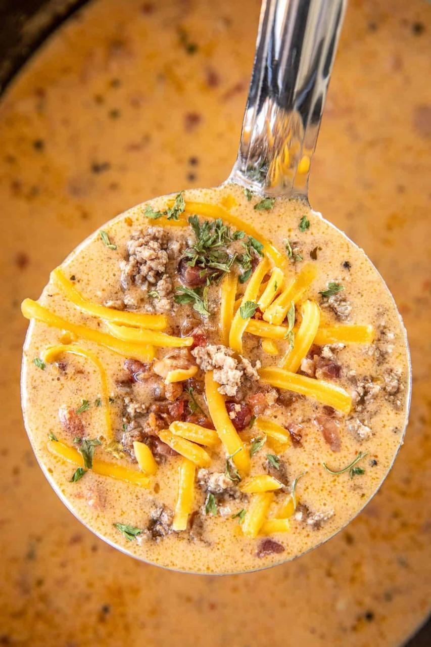 Slow Cooker LowCarb Bacon Cheeseburger Soup Plain Chicken